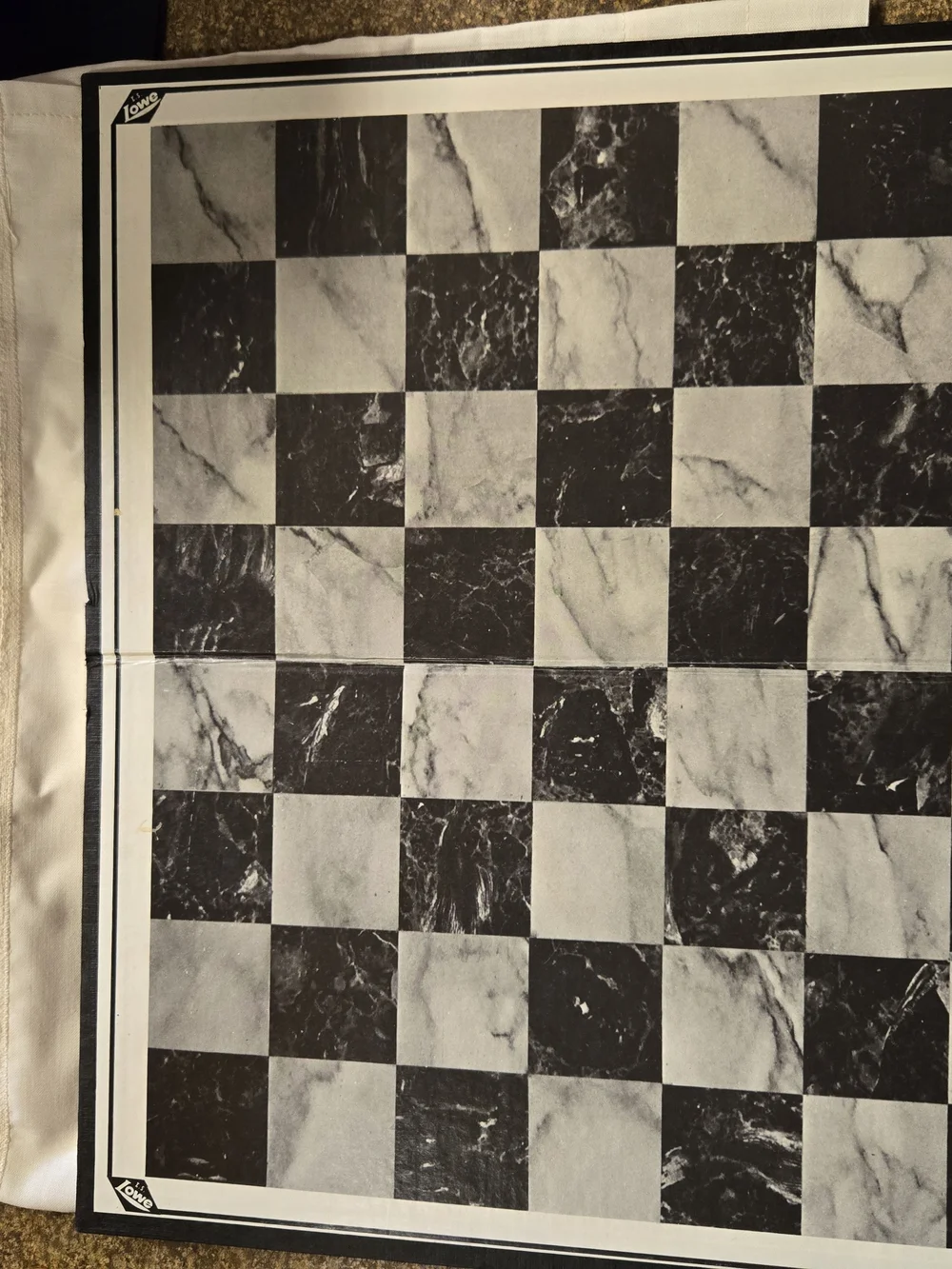 1970s Retro Checkerboard Marble Print Game Board Hard Cardboard